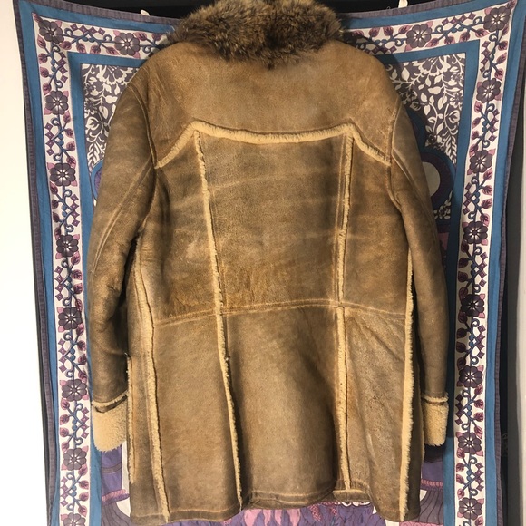 Vintage Canadian Sheepskin Coat With Real Fur Trim - Picture 3 of 7